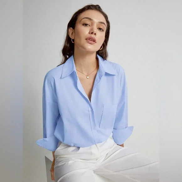 Forever 21 Tops Blue Date Shirts Blouse Nwot Poshmark